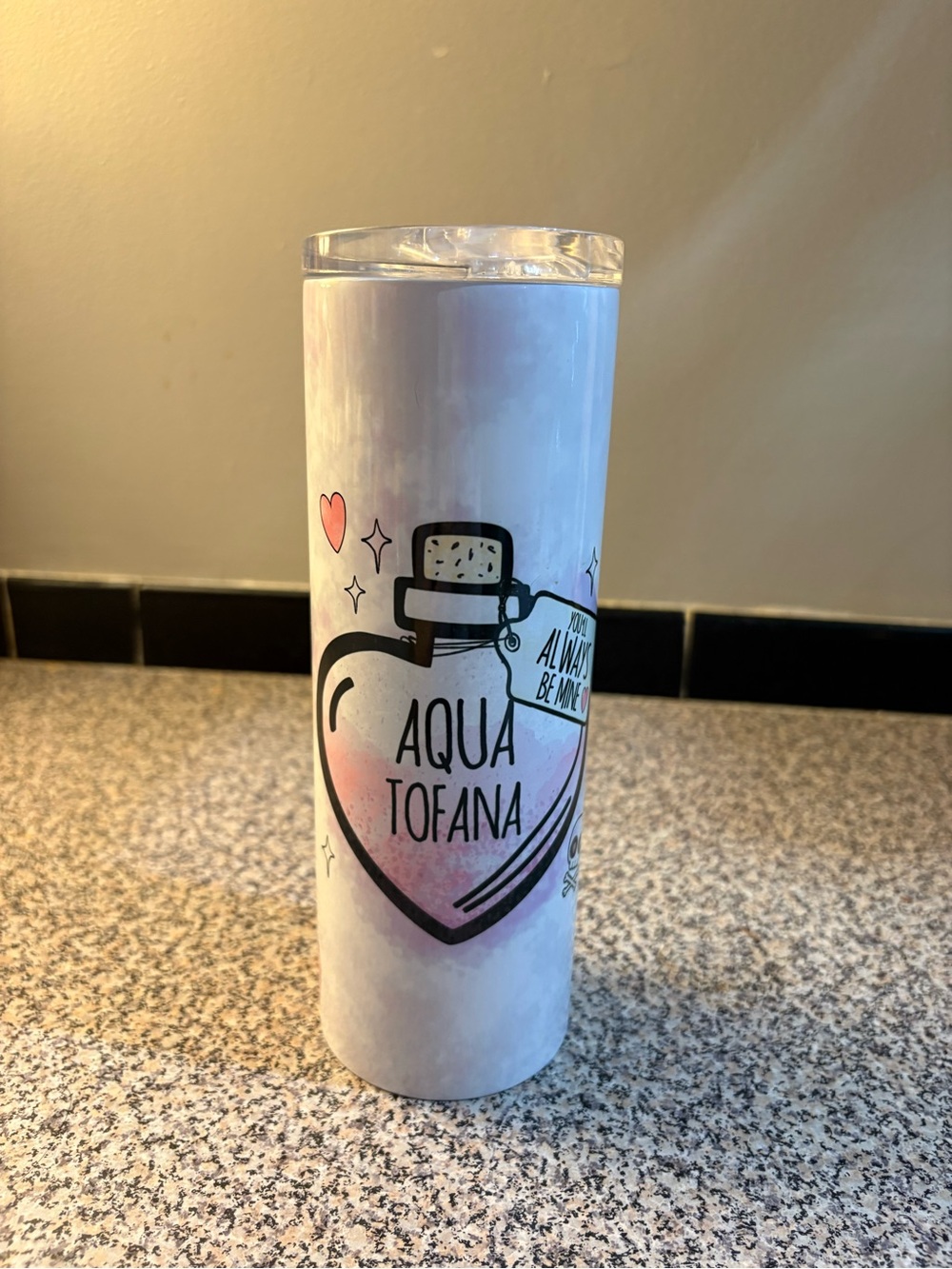 Bailey Sarian Aqua Tofana Tumbler True Crime Murder Mystery & Makeup Insulated T